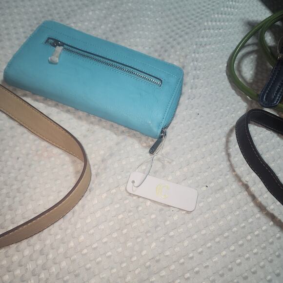 CHARMING CHARLIE NWT TURQUOISE CROSSBODY BAG & MATCHING WALLET COMBO - Picture 8 of 11